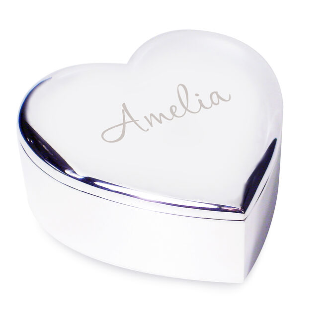 Personalised Heart Shaped Trinket Box - Any Name