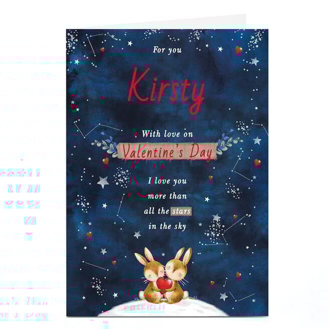 Personalised Valentine's Day Card - All The Stars