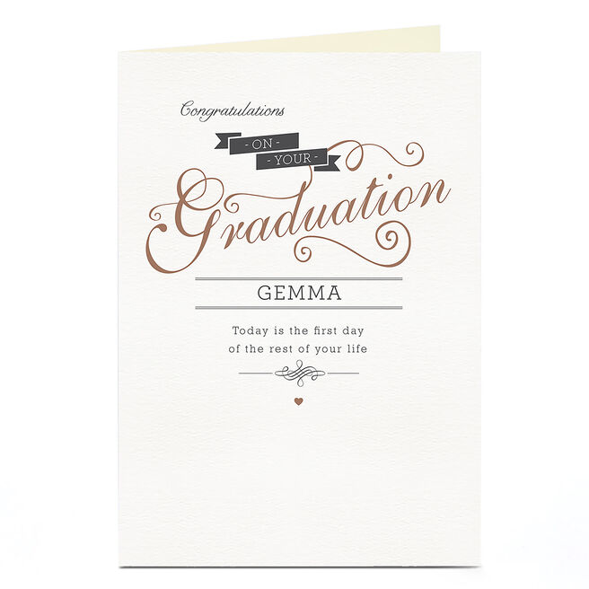 Personalised Graduation Card - Today Is The First Day...