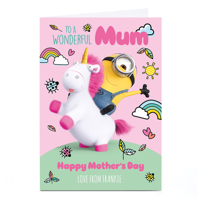 Personalised Minions Mother's Day Card - Unicorn, Mum