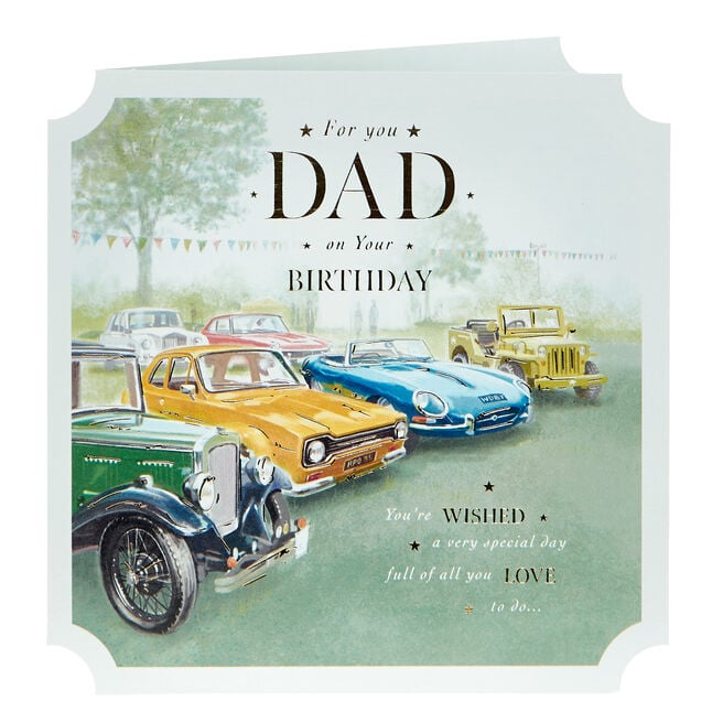 Dad A Special Day Classic Cars Birthday Card