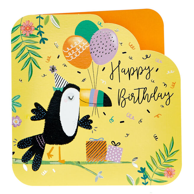 Birthday Card - Toucan Balloons