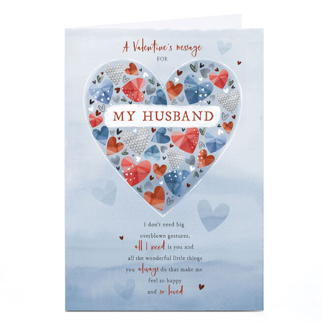 Personalised Valentine's Day Card - Valentine's Message
