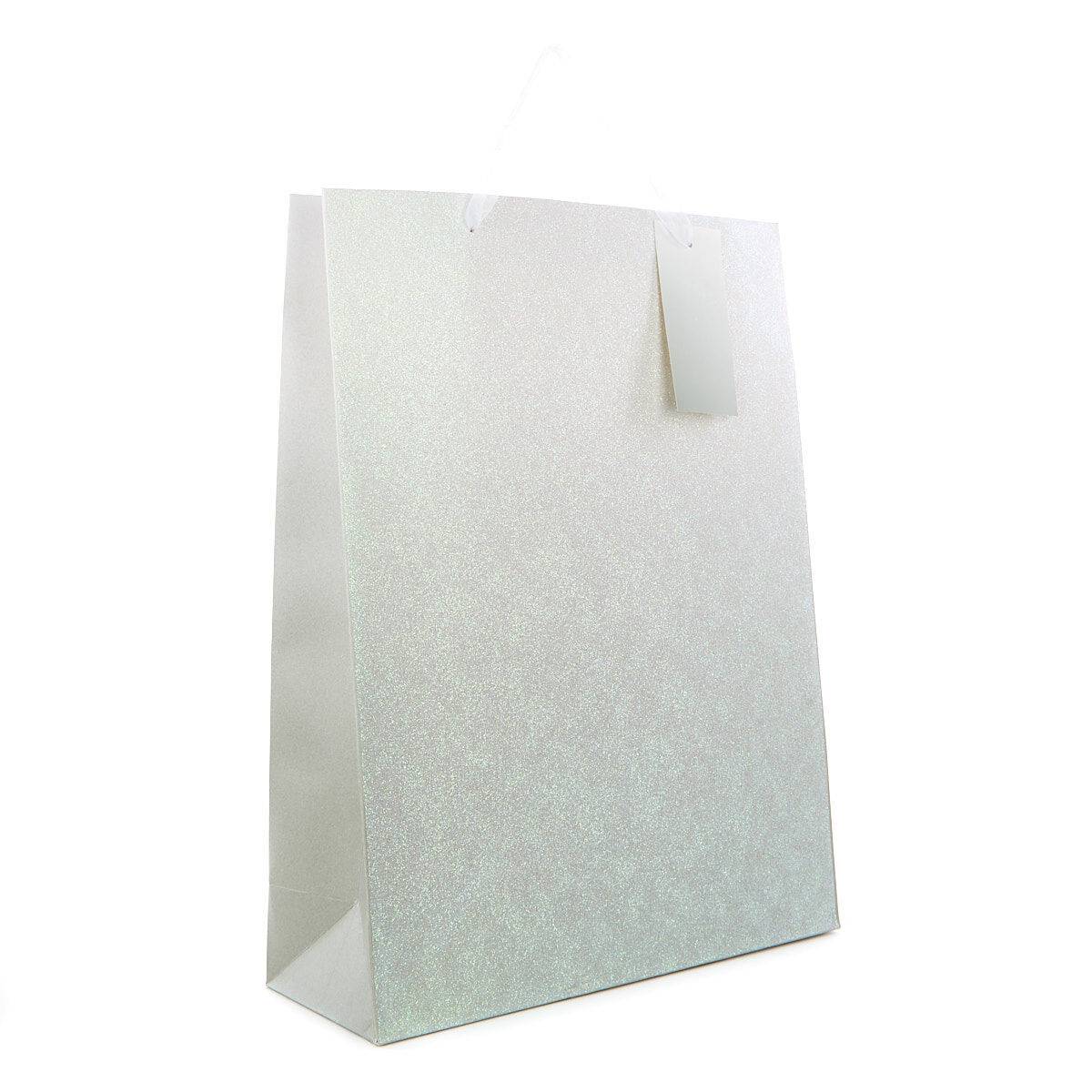 White glitter gift bags 2025