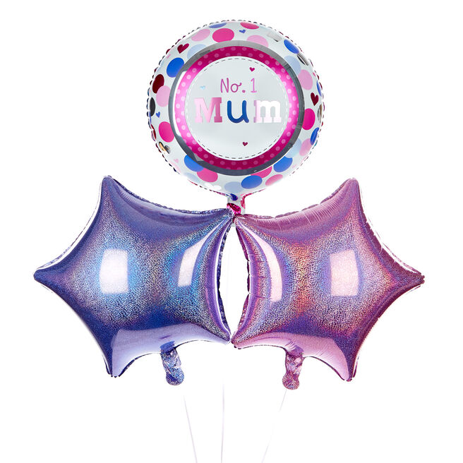 No. 1 Mum Balloon Bouquet - DELIVERED INFLATED!