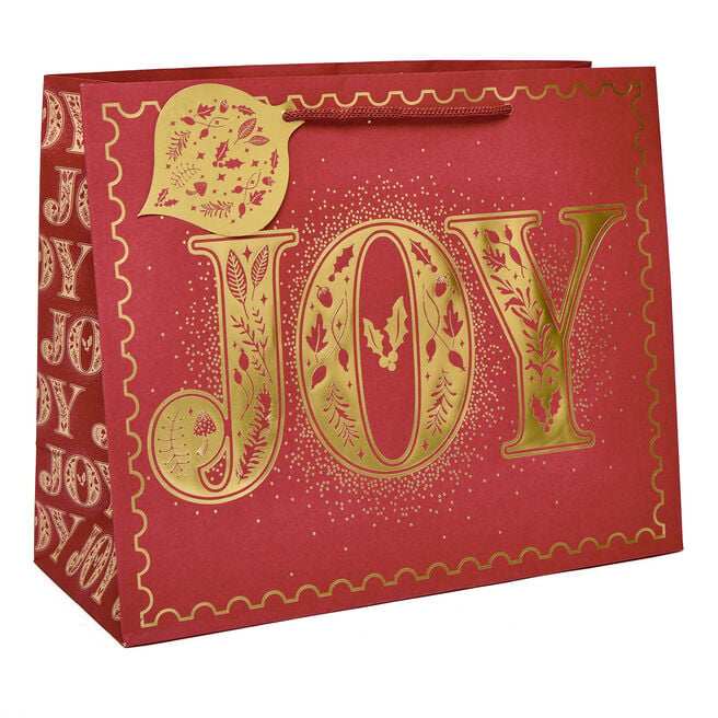 JOY Large Landscape Christmas Gift Bag