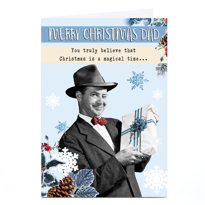 Personalised Quitting Hollywood Christmas Card - Merry Christmas Dad