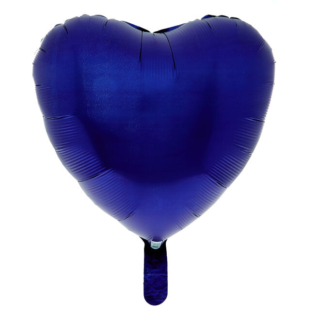 Navy Blue Satin Heart Foil Helium Balloon - 18 Inches 