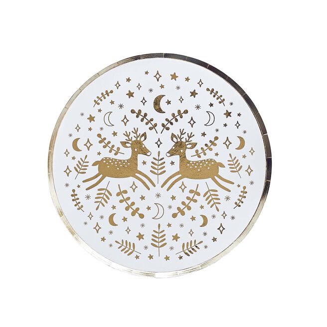 Reindeer Paper Plates - Pack of 8