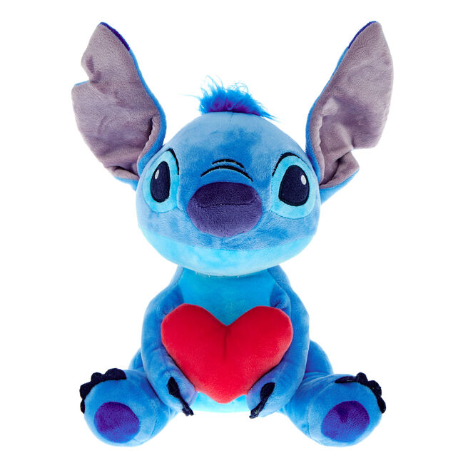 Disney Stitch With Heart Soft Toy With Sound
