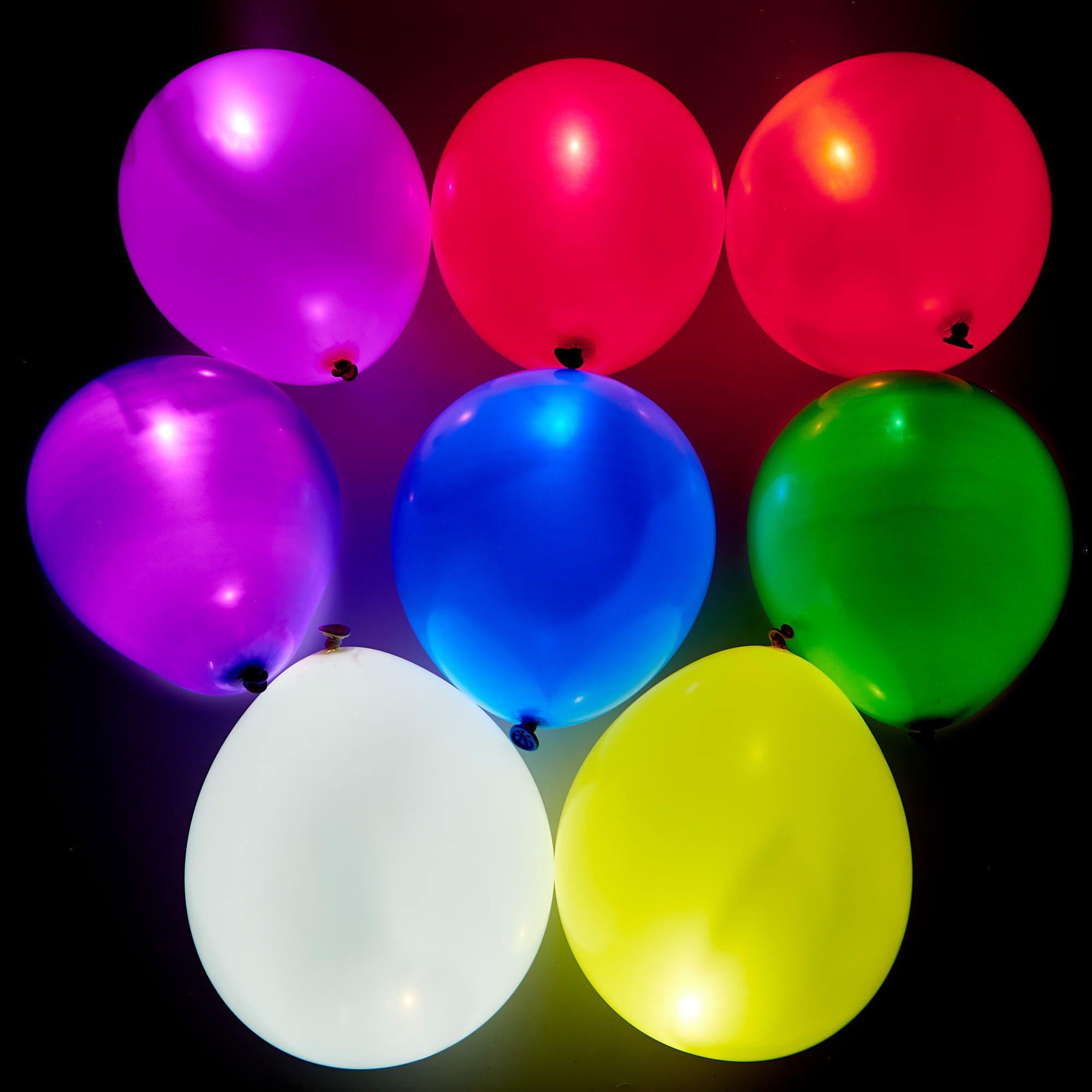 Latex Illooms Assorted Colours Light Up Balloons Pack of 15