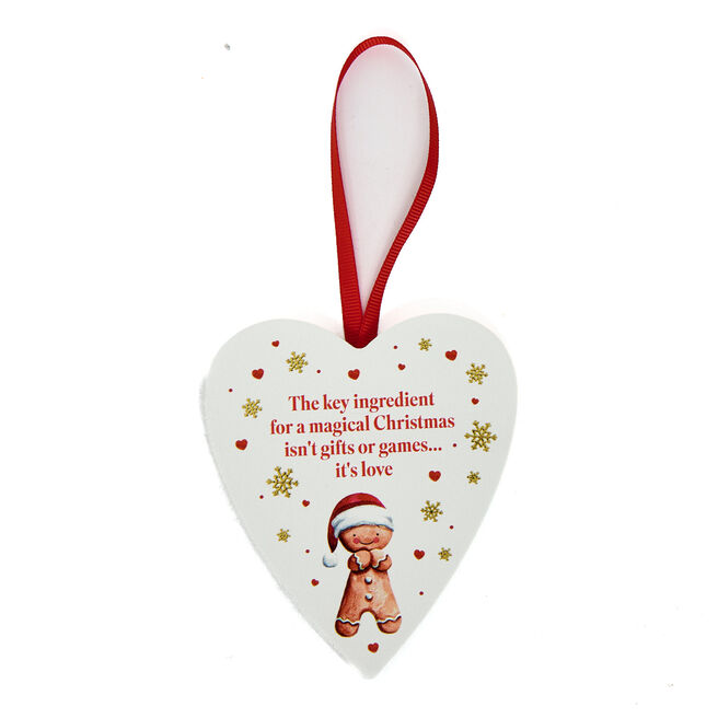 Gingerbread Christmas Decorative Heart Plaque
