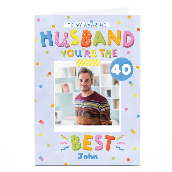 Photo Lemon & Sugar Birthday Card - You're the Best Husband, Editable Age