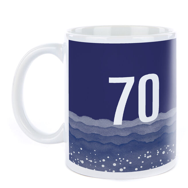 Personalised Birthday Mug - Blue Gradient, Editable Age & Recipient