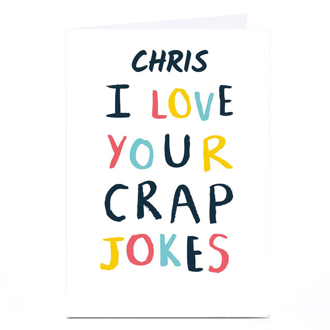 Whale & Bird Personalised Card - I Love Your Crap Jokes 