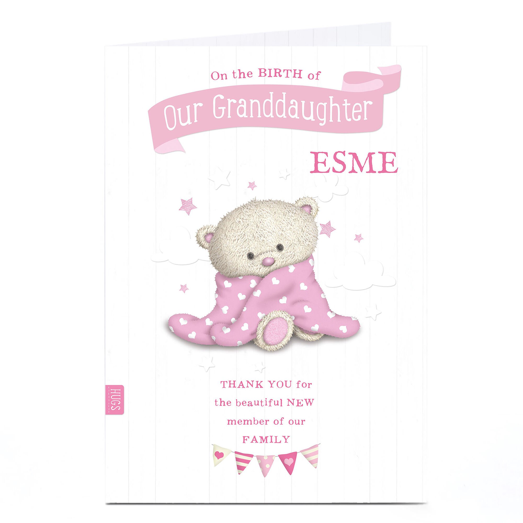 Baby girl teddy bear card factory online