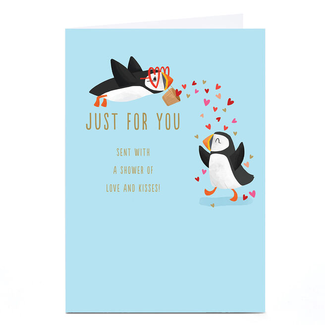 Personalised Valentine's Day Card - Shower of Love and Kisses
