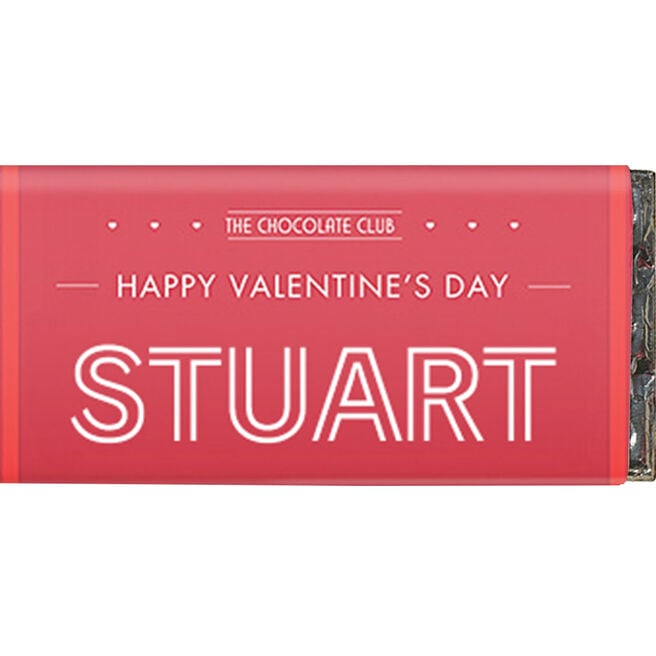 Personalised Valentine's Day Red Chocolate Bar