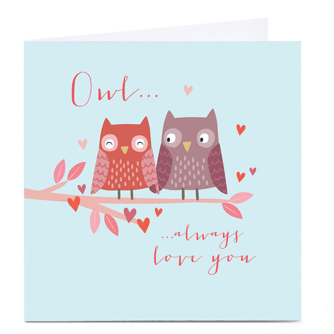 Personalised Klara Hawkins Valentine's Day Card - Owls 