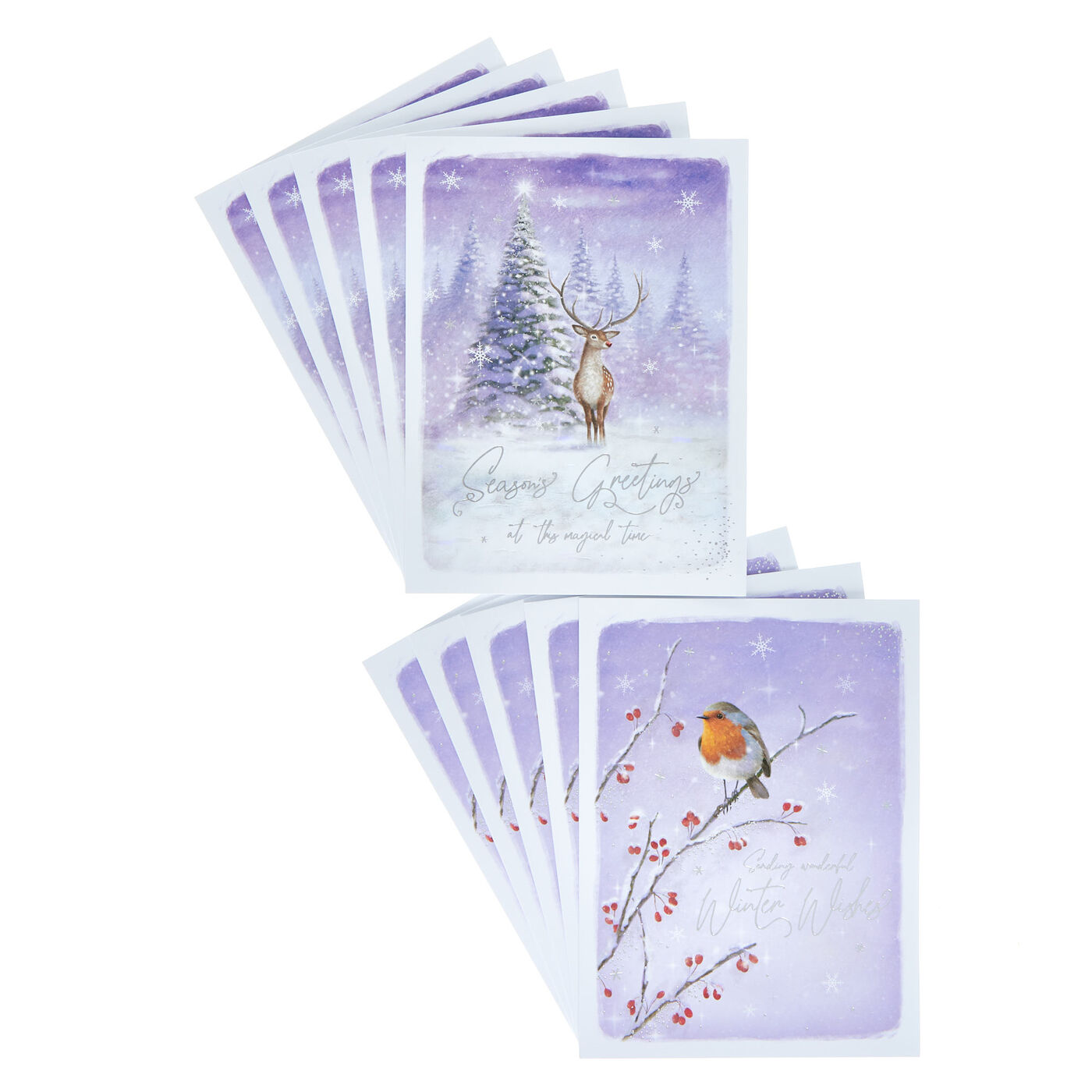 Buy 10 Deluxe Boxed Charity Christmas Cards - Robin & Stag (2 Designs ...