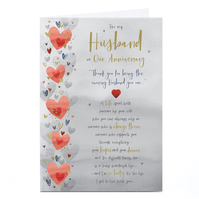 Personalised Anniversary Card - The Amazing Husband You Are, Husband