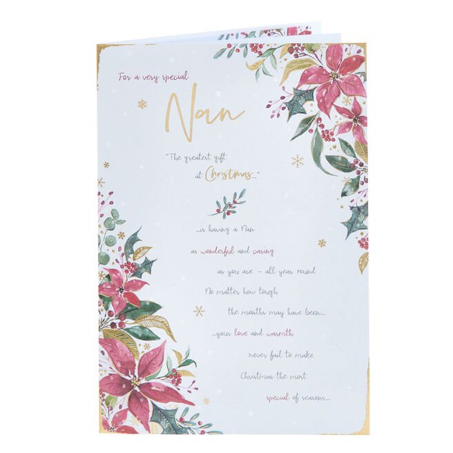Special Nan Poinsettia Christmas Card