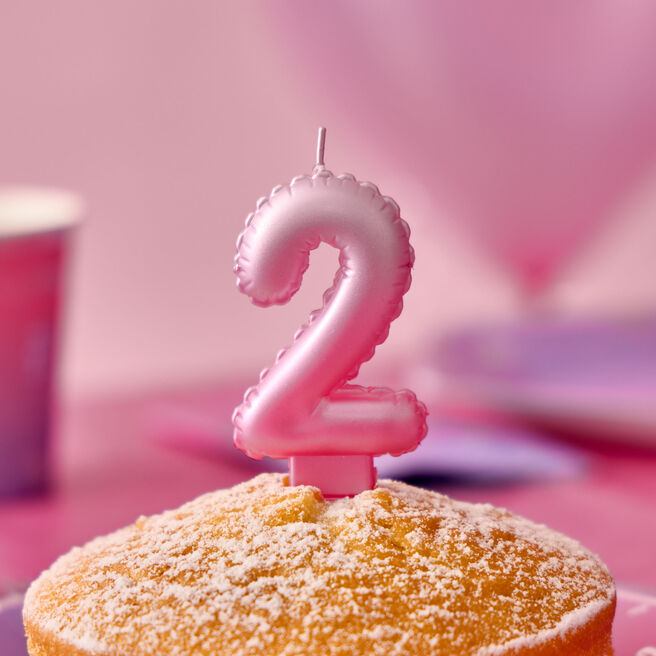 Pink Number 2 Cake Candle