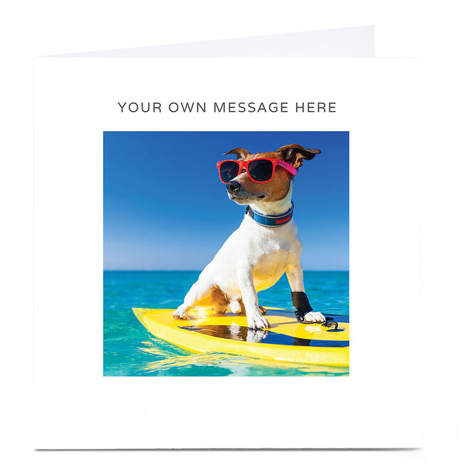 Personalised Card - Surfing Dog In Shades
