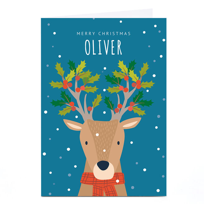 Personalised Klara Hawkins Christmas Card - Reindeer
