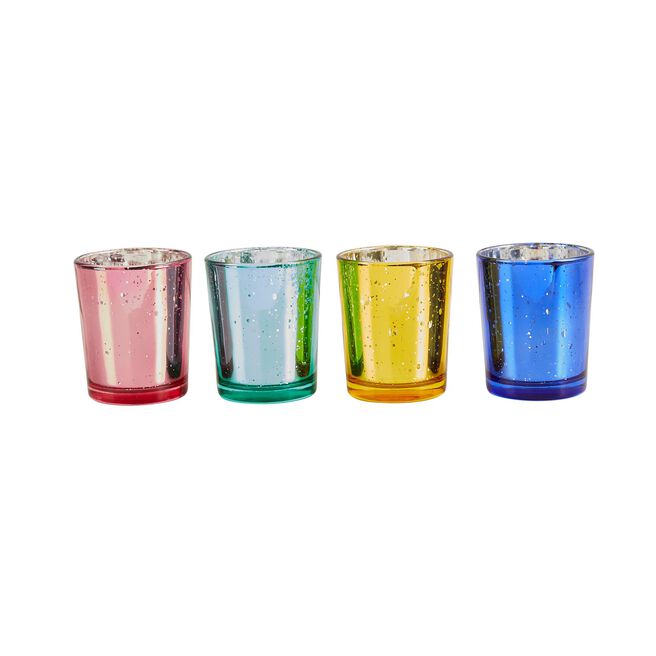 Assorted Glass Candle Holders 4 Pack