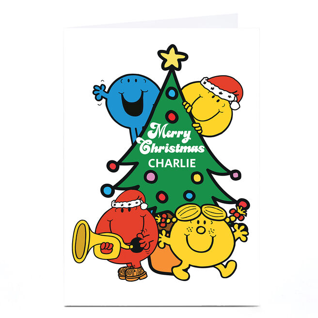 Personalised Mr Men & Little Miss Christmas Card - Tree