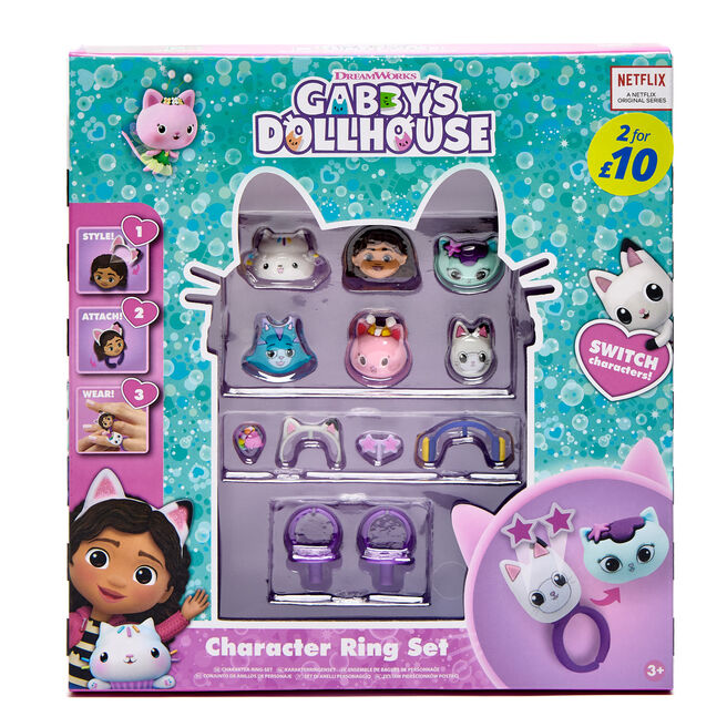 Gabby's Dollhouse Character Ring Set