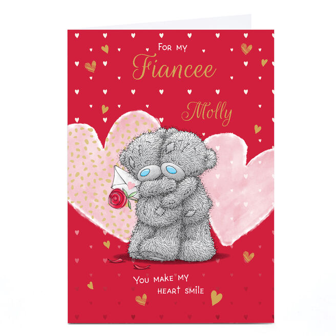 Personalised Tatty Teddy Valentine's Day Card - You Make My Heart Smile, Fiancee