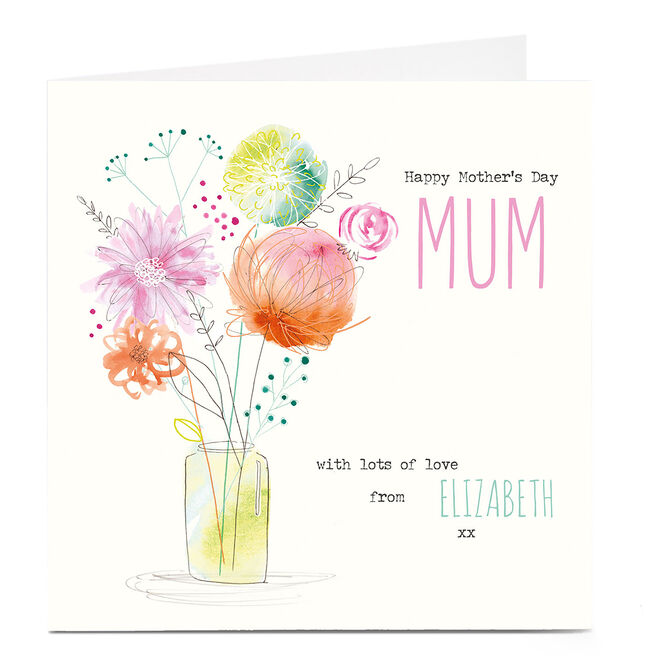 Personalised Mother's Day Card - Abstract Flowers
