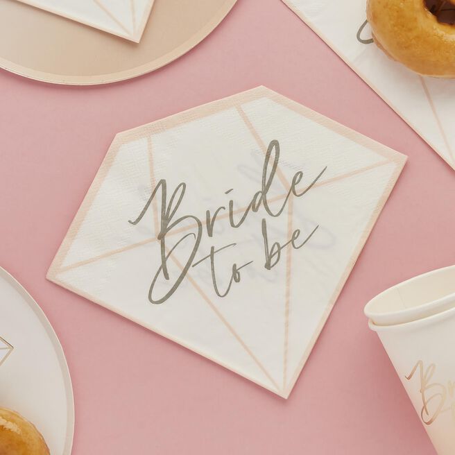 Diamond Bride To Be Paper Napkins - Pack of 16