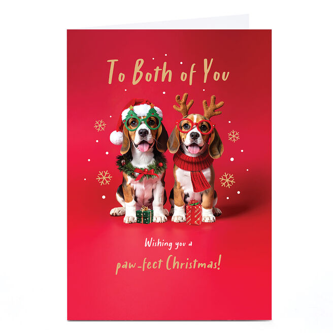 Christmas Card - Wishing You A Paw-fect Christmas, To Both of You