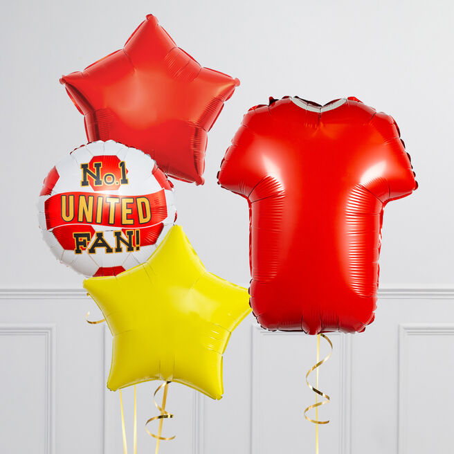 Manchester United Football Club Supershape & Foils Balloon Package - Delivered Inflated!