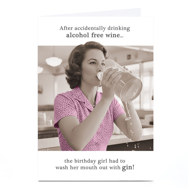 Personalised Birthday Card - Alcohol Free Wine