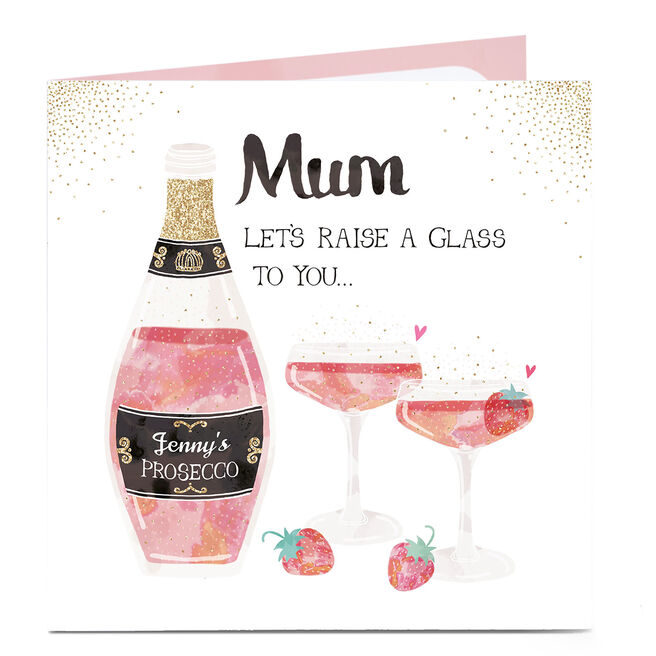 Personalised Mother's Day Card - Let's Raise A Glass To You
