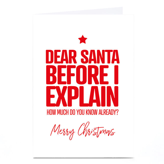Personalised Punk Christmas Card - Dear Santa