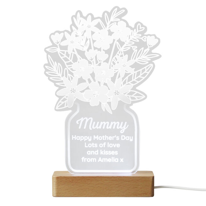 Personalised Flower Vase LED Light