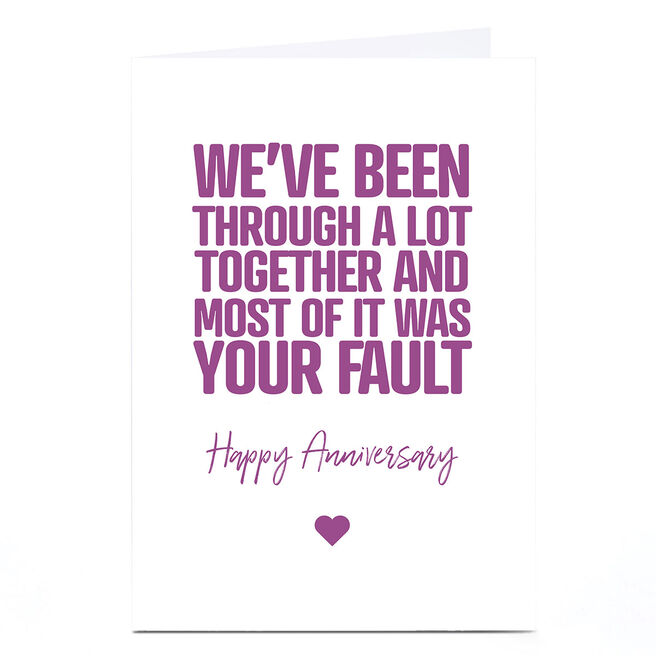 Personalised Punk Cards Anniversary Card - Your Fault