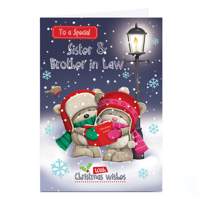 Personalised Christmas Card - HUGS - Sister & Brother in Law
