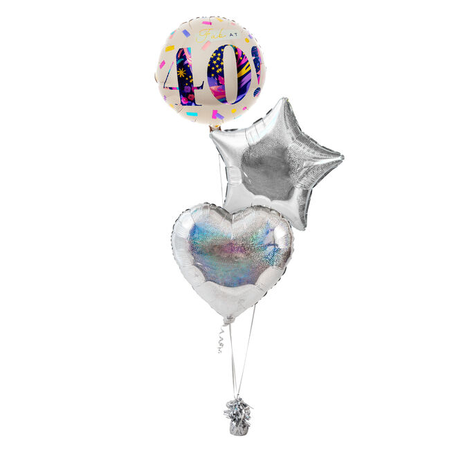 Fab at 40 Birthday Inflated Balloon Arrangement