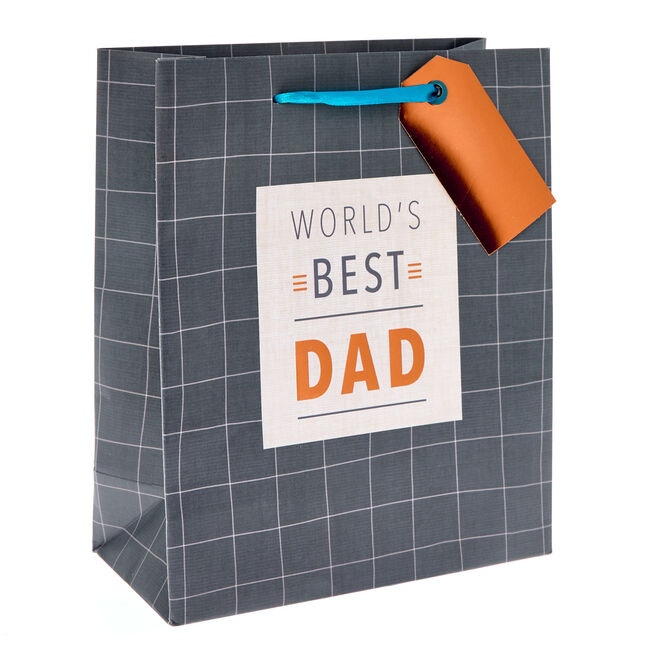 World's Best Dad Medium Portrait Gift Bag