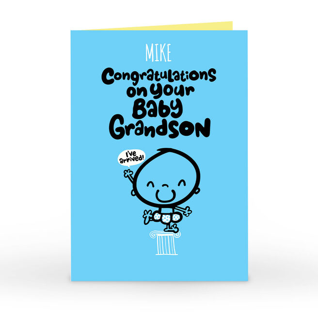 Personalised Fruitloops New Baby Card - Grandson Congratulations