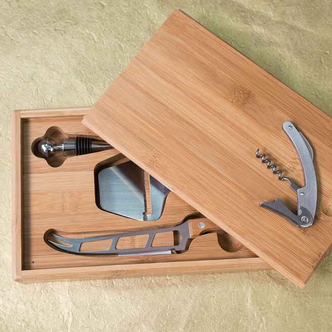 Bamboo Wine & Cheese Set
