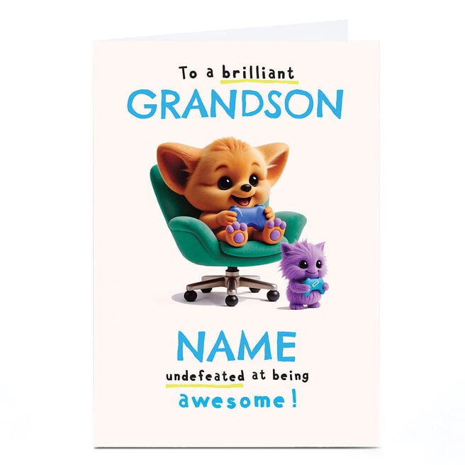 Personalised Wimzee Birthday Card - Brilliant Grandson
