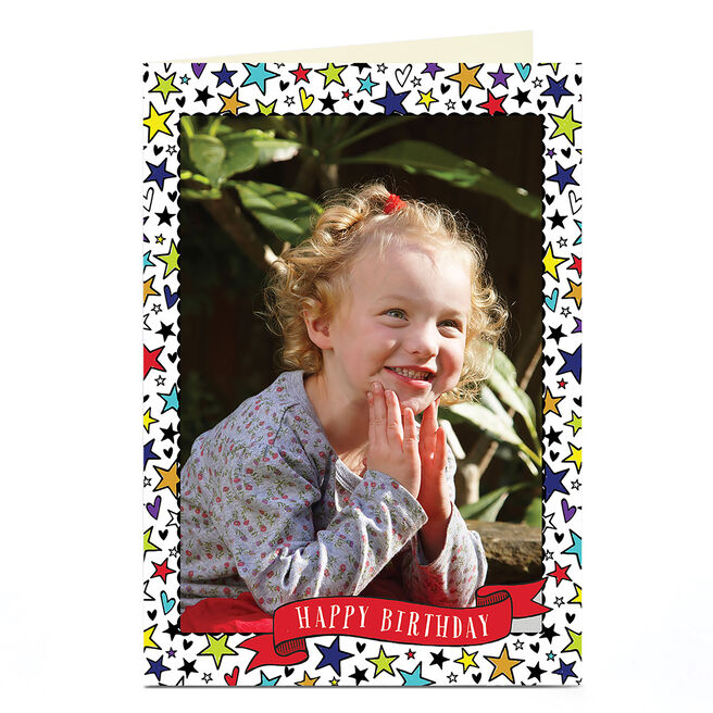 Photo Birthday Card - Starry Border