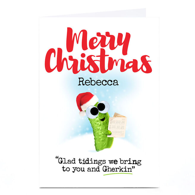 Personalised PG Quips Christmas Card - Gherkin 